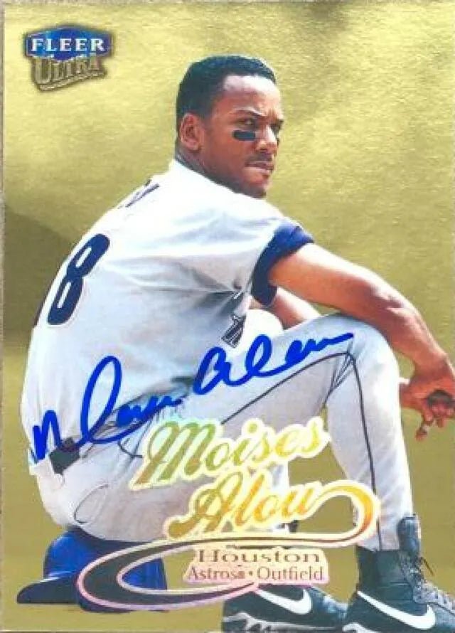 Moises Alou Signed 1999 Fleer Ultra Gold Medallion Baseball Card - Houston Astros