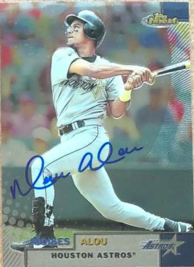 Moises Alou Signed 1999 Topps Finest Baseball Card - Houston Astros