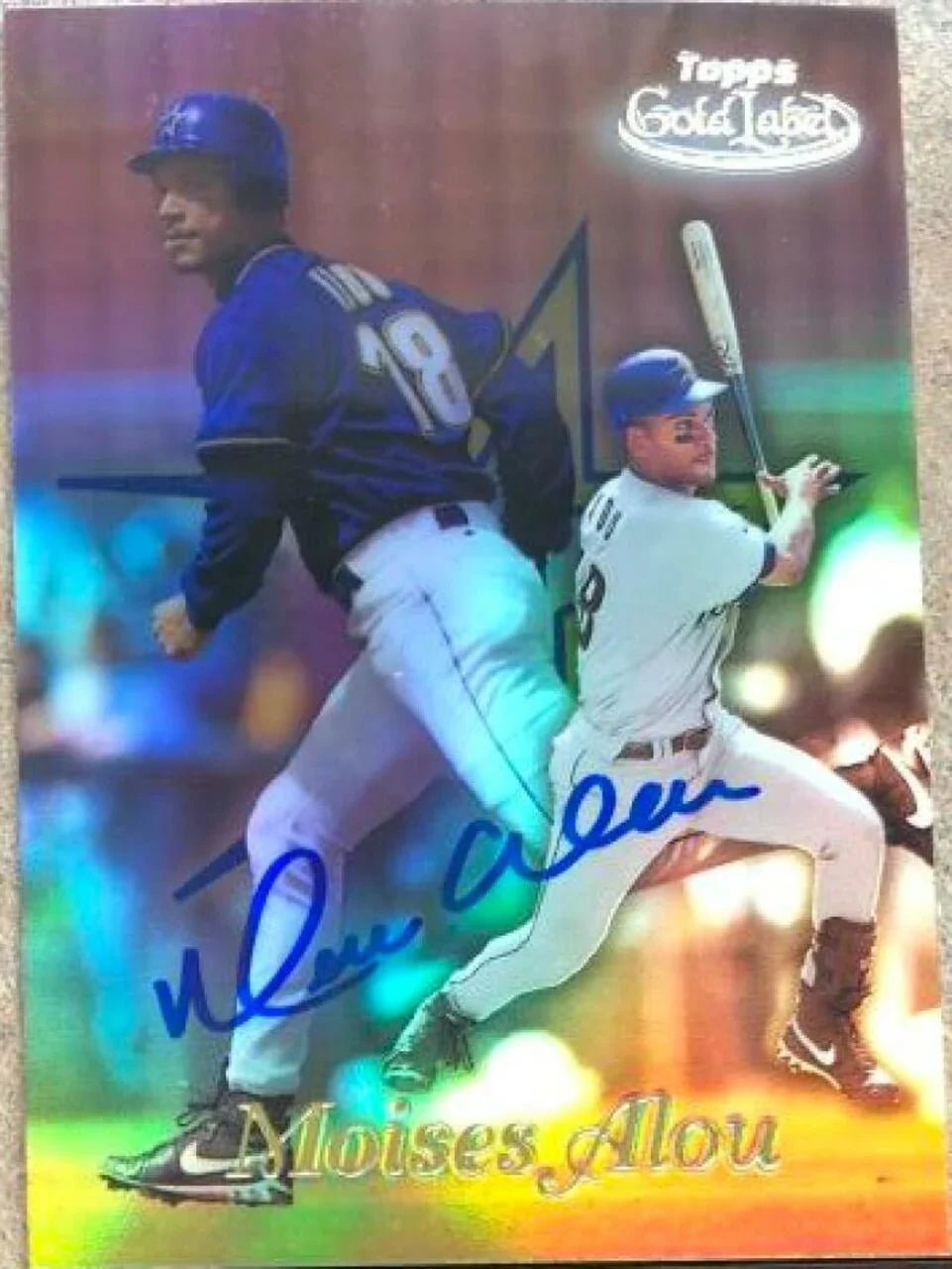 Moises Alou Signed 1999 Topps Gold Label Class 2 Baseball Card - Houston Astros