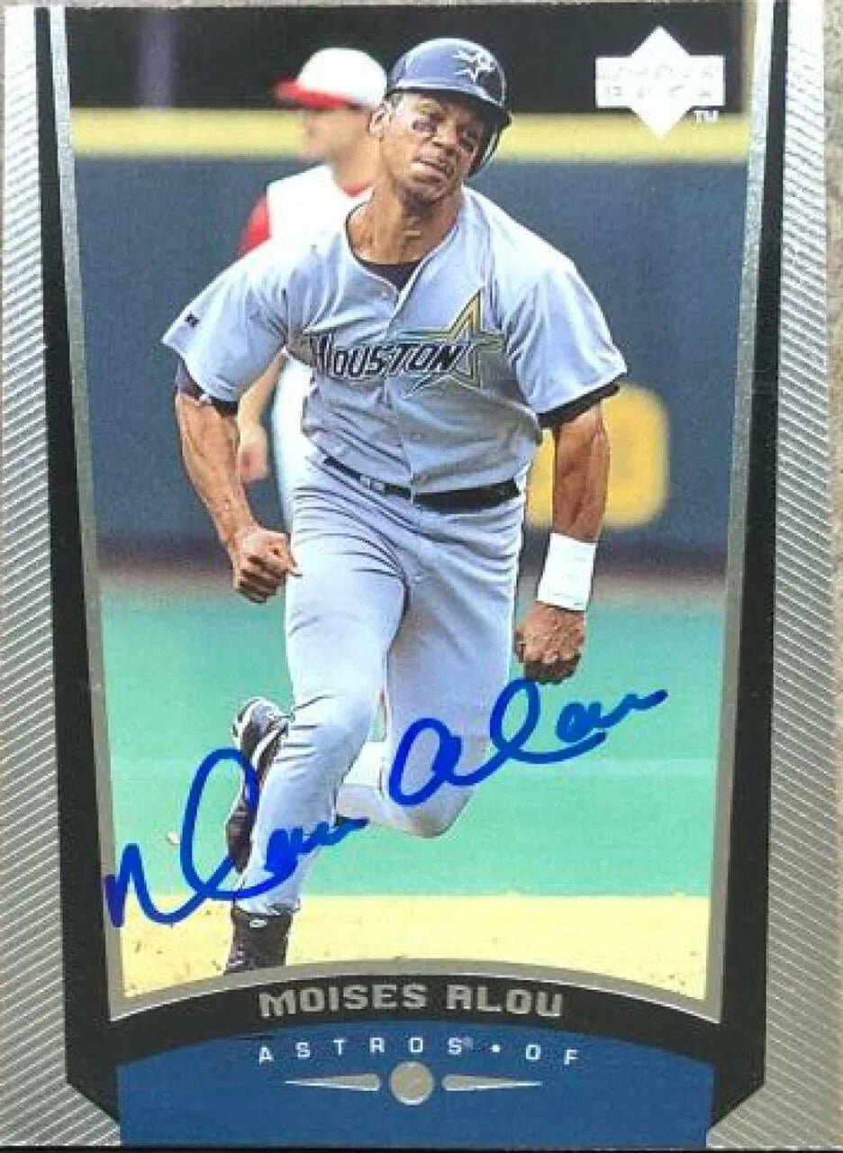 Moises Alou Signed 1999 Upper Deck Baseball Card - Houston Astros