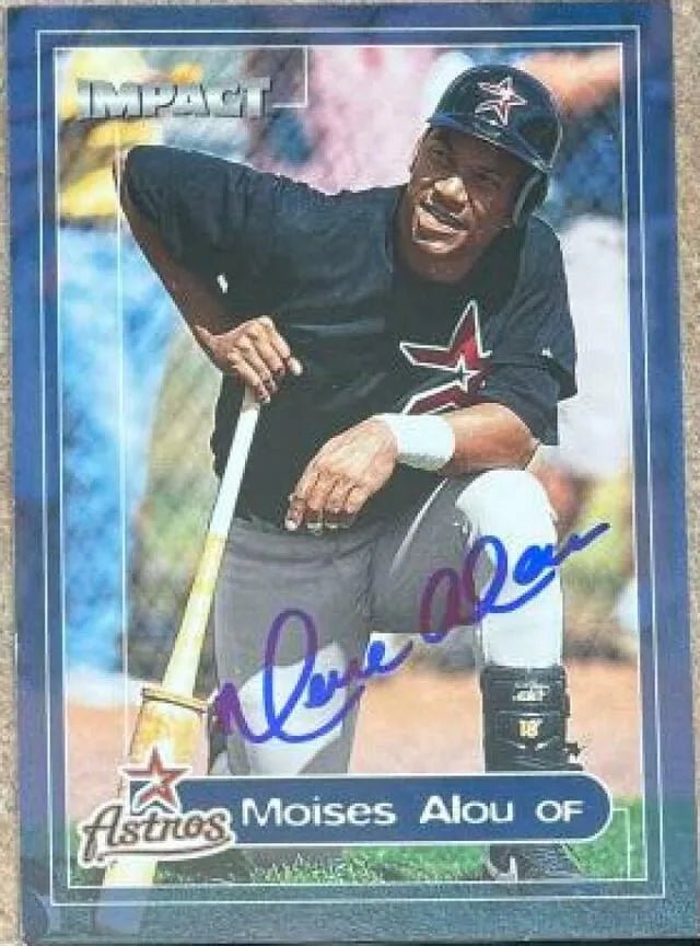 Moises Alou Signed 2000 Fleer Impact Baseball Card - Houston Astros