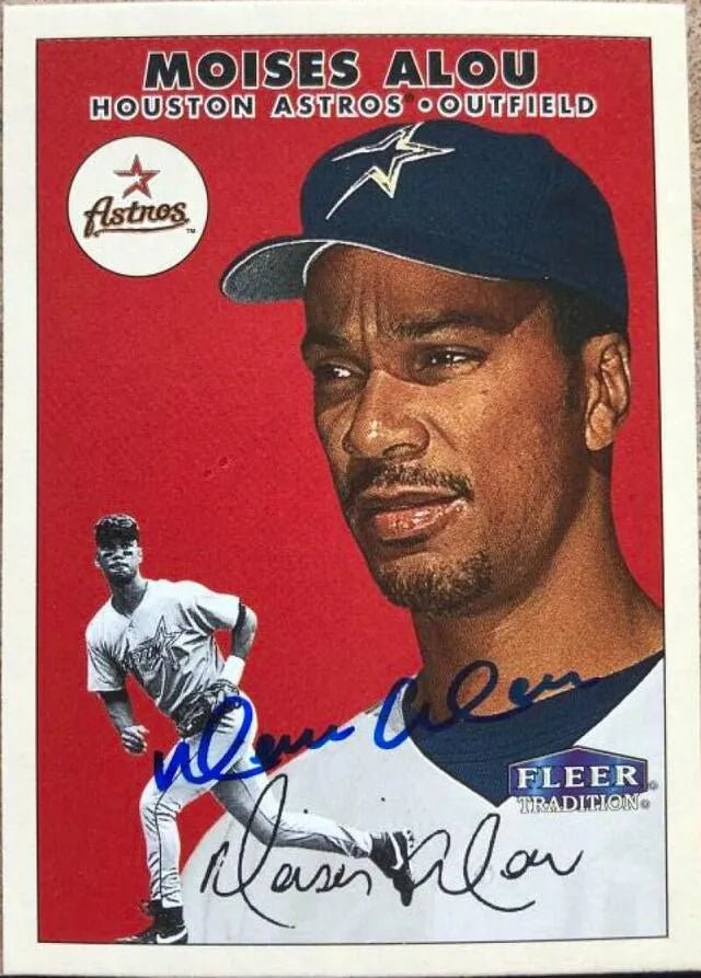 Moises Alou Signed 2000 Fleer Tradition Baseball Card - Houston Astros