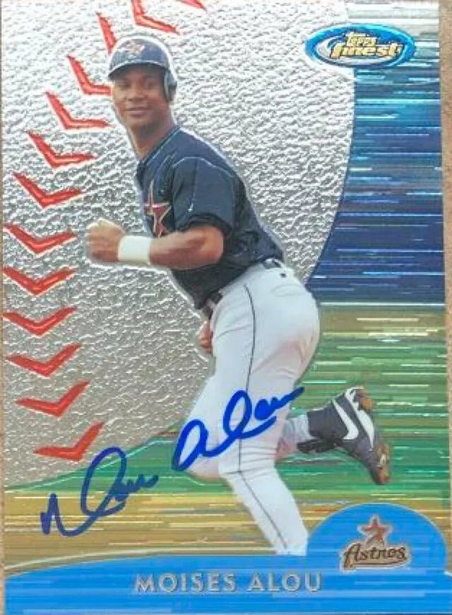 Moises Alou Signed 2000 Topps Finest Baseball Card - Houston Astros