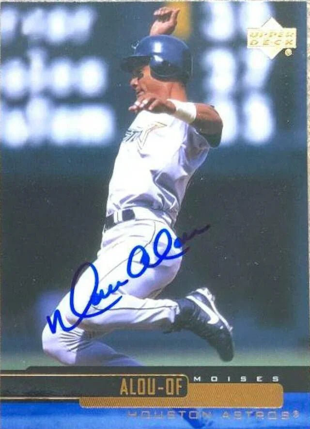 Moises Alou Signed 2000 Upper Deck Baseball Card - Houston Astros