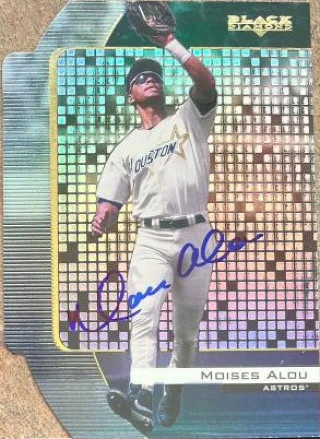 Moises Alou Signed 2000 Upper Deck Black Diamond Reciprocal Cut Baseball Card - Houston Astros