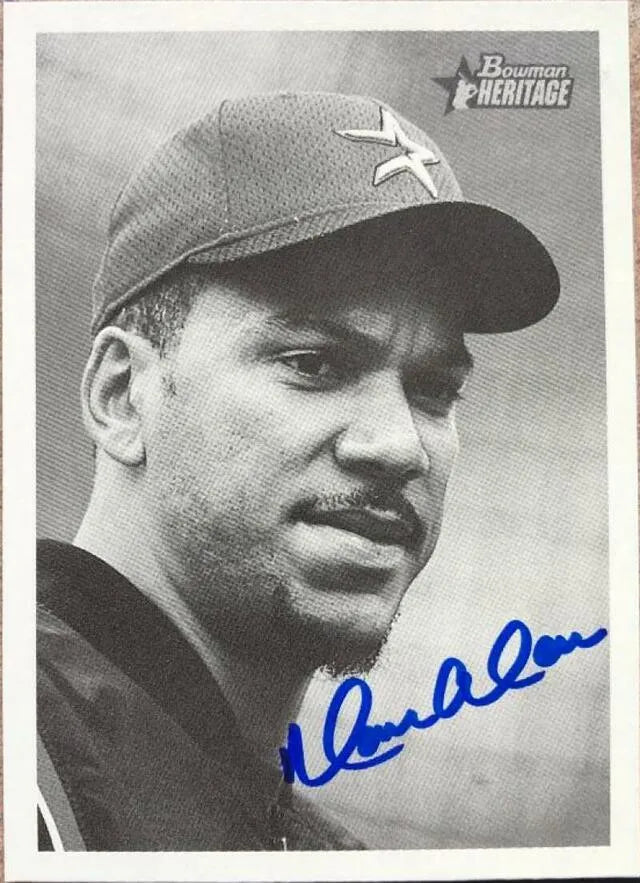 Moises Alou Signed 2001 Bowman Heritage Baseball Card - Houston Astros