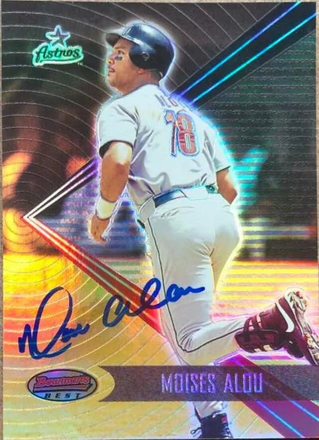 Moises Alou Signed 2001 Bowman's Best Baseball Card - Houston Astros