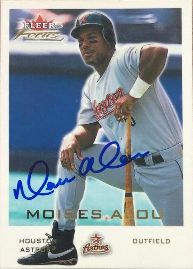 Moises Alou Signed 2001 Fleer Focus Baseball Card - Houston Astros - PastPros