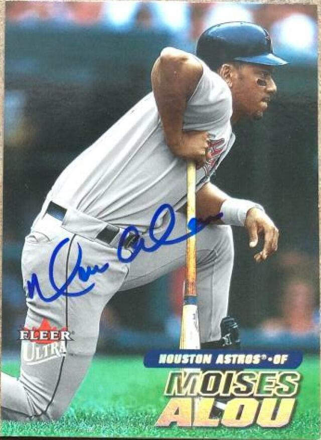 Moises Alou Signed 2001 Fleer Ultra Baseball Card - Houston Astros - PastPros