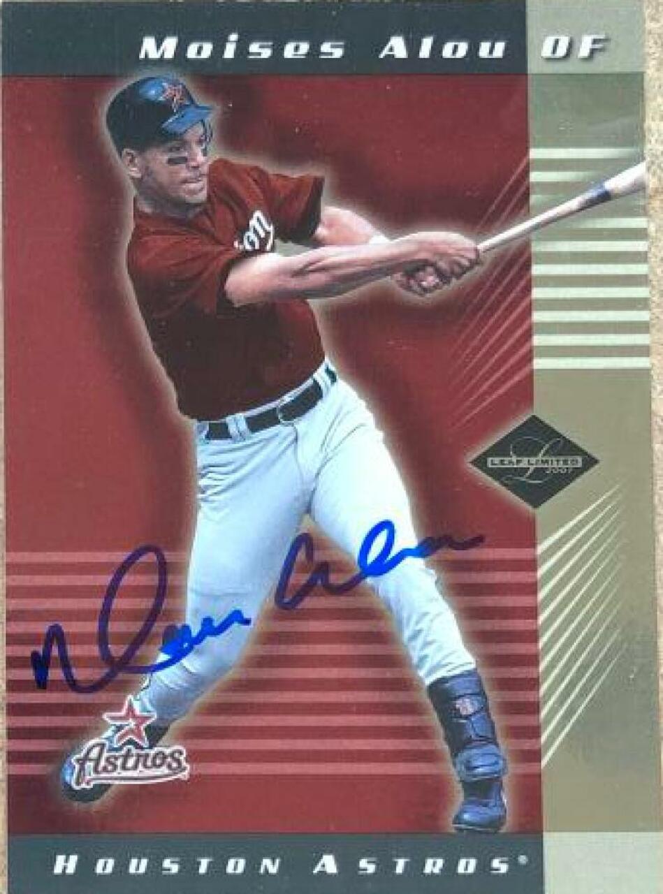 Moises Alou Signed 2001 Leaf Limited Baseball Card - Houston Astros - PastPros