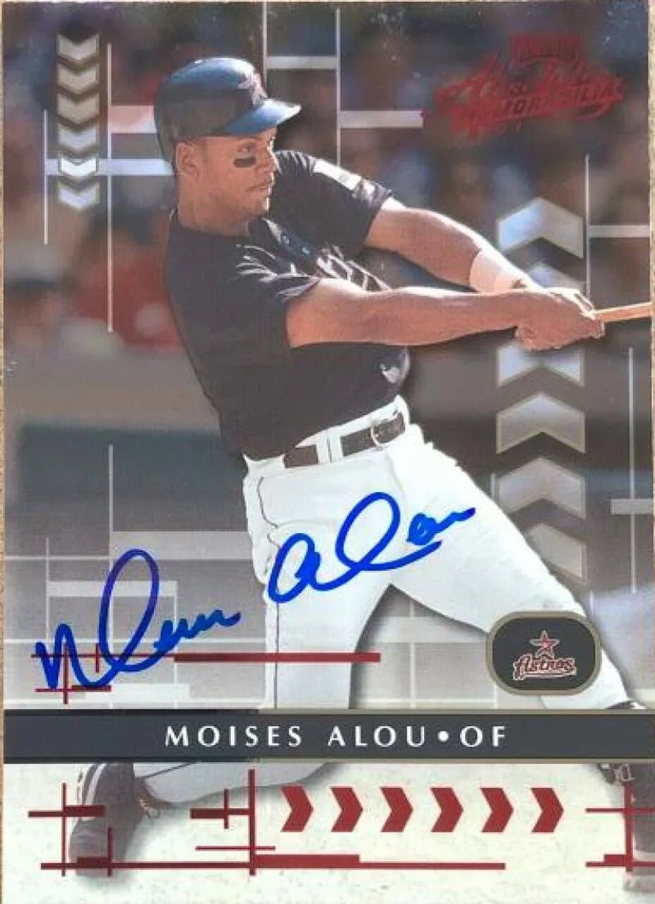 Moises Alou Signed 2001 Playoff Absolute Memorabilia Baseball Card - Houston Astros