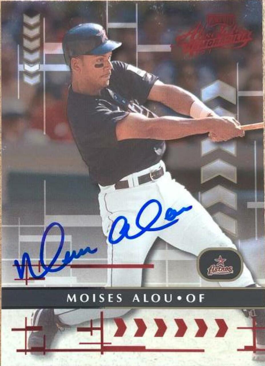 Moises Alou Signed 2001 Playoff Absolute Memorabilia Baseball Card - Houston Astros - PastPros