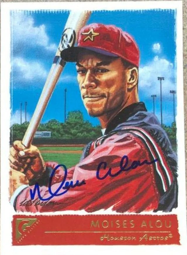 Moises Alou Signed 2001 Topps Gallery Baseball Card - Houston Astros