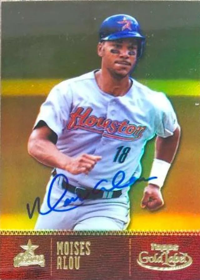 Moises Alou Signed 2001 Topps Gold Label Class 1 Gold Baseball Card - Houston Astros - LE/999