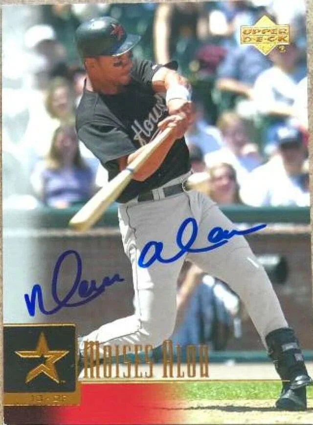 Moises Alou Signed 2001 Upper Deck Baseball Card - Houston Astros