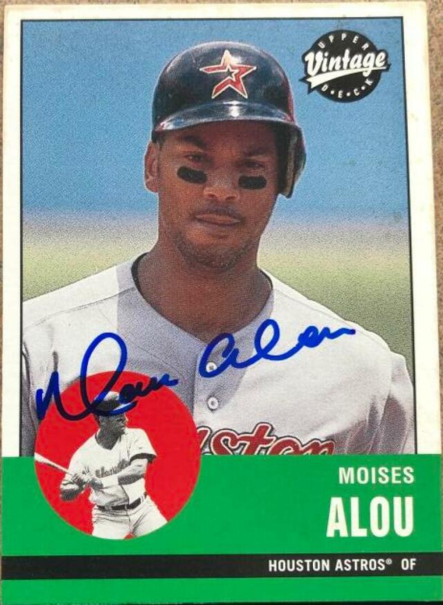 Moises Alou Signed 2001 Upper Deck Vintage Baseball Card - Houston Astros - PastPros