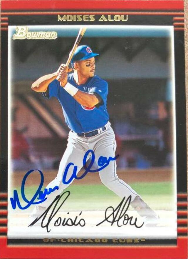 Moises Alou Signed 2002 Bowman Baseball Card - Chicago Cubs - PastPros