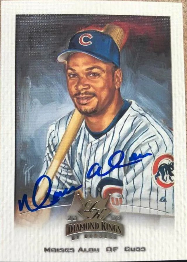 Moises Alou Signed 2002 Donruss Diamond Classics Baseball Card - Chicago Cubs
