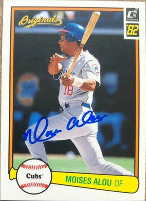 Moises Alou Signed 2002 Donruss Originals 1982 Style Baseball Card - Chicago Cubs