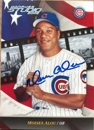 Moises Alou Signed 2002 Donruss Studio Baseball Card - Chicago Cubs