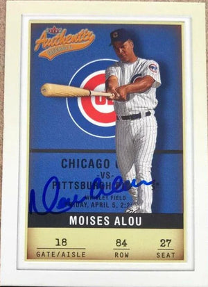 Moises Alou Signed 2002 Fleer Authentix Baseball Card - Chicago Cubs