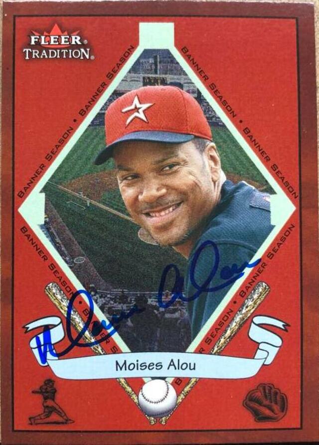 Moises Alou Signed 2002 Fleer Tradition Baseball Card - Houston Astros - PastPros