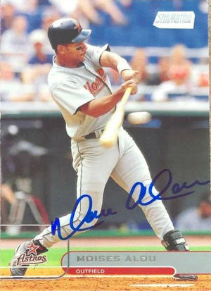 Moises Alou Signed 2002 Stadium Club Baseball Card - Houston Astros