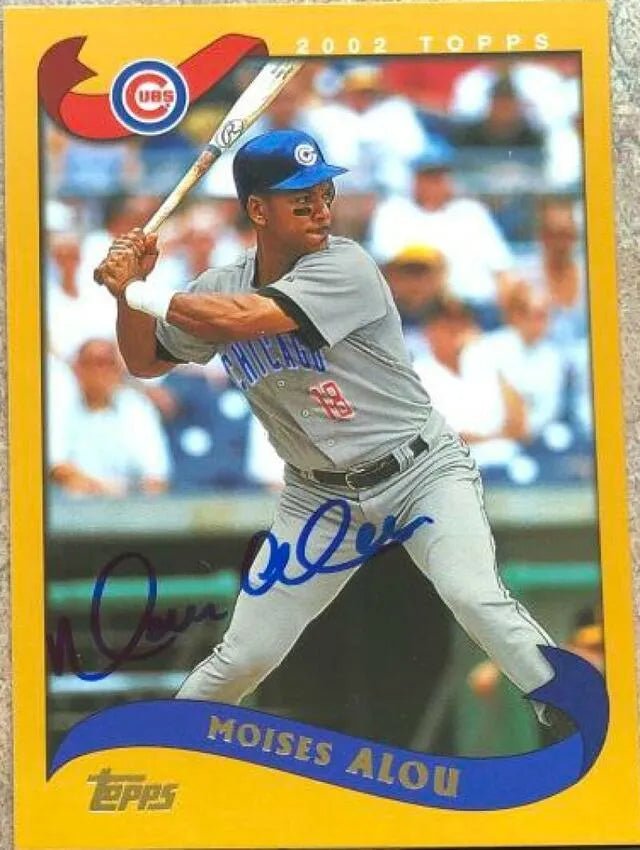 Moises Alou Signed 2002 Topps Baseball Card - Chicago Cubs