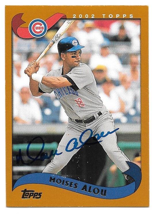 Moises Alou Signed 2002 Topps Baseball Card - Chicago Cubs - PastPros