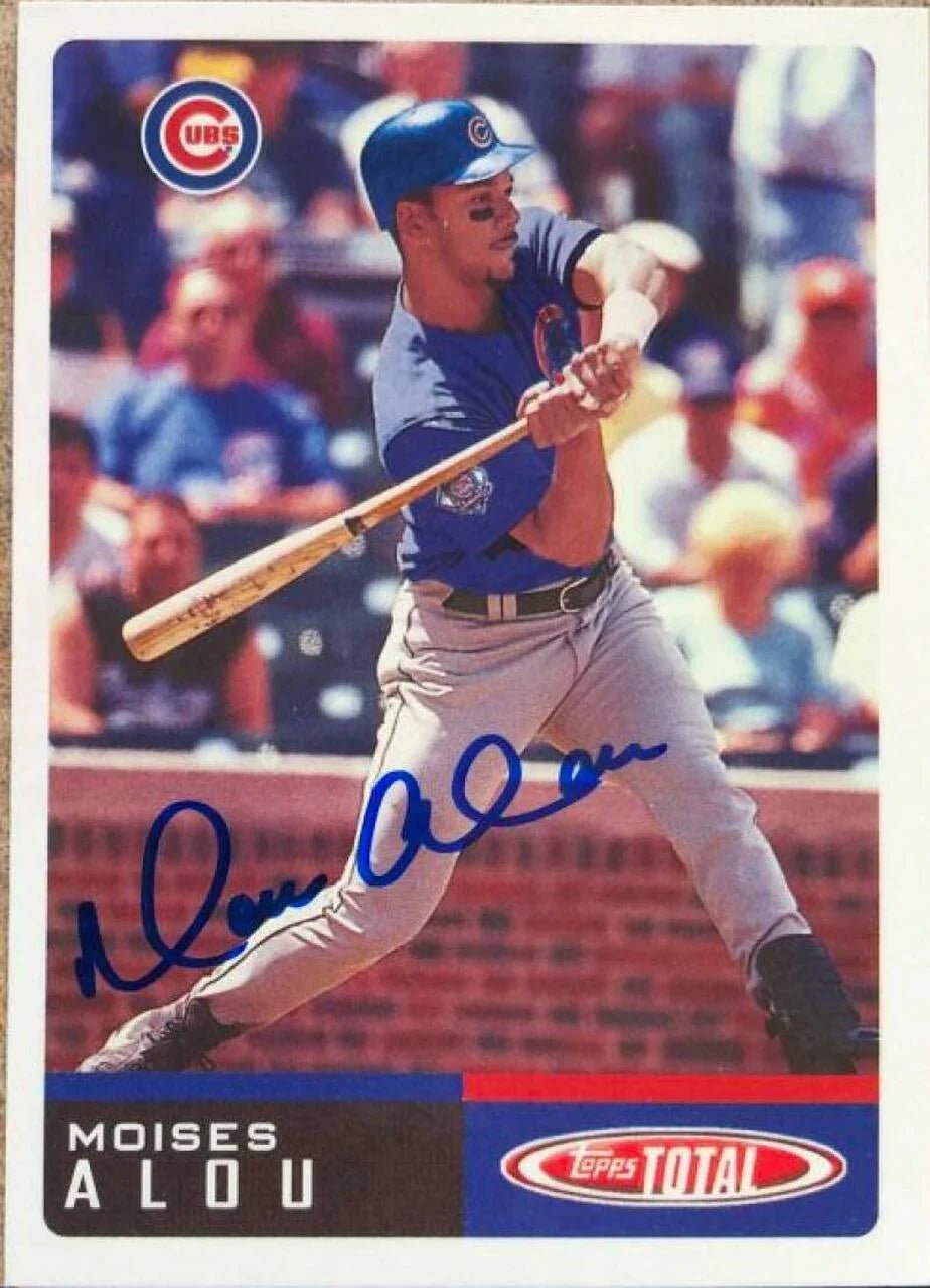 Moises Alou Signed 2002 Topps Total Baseball Card - Chicago Cubs