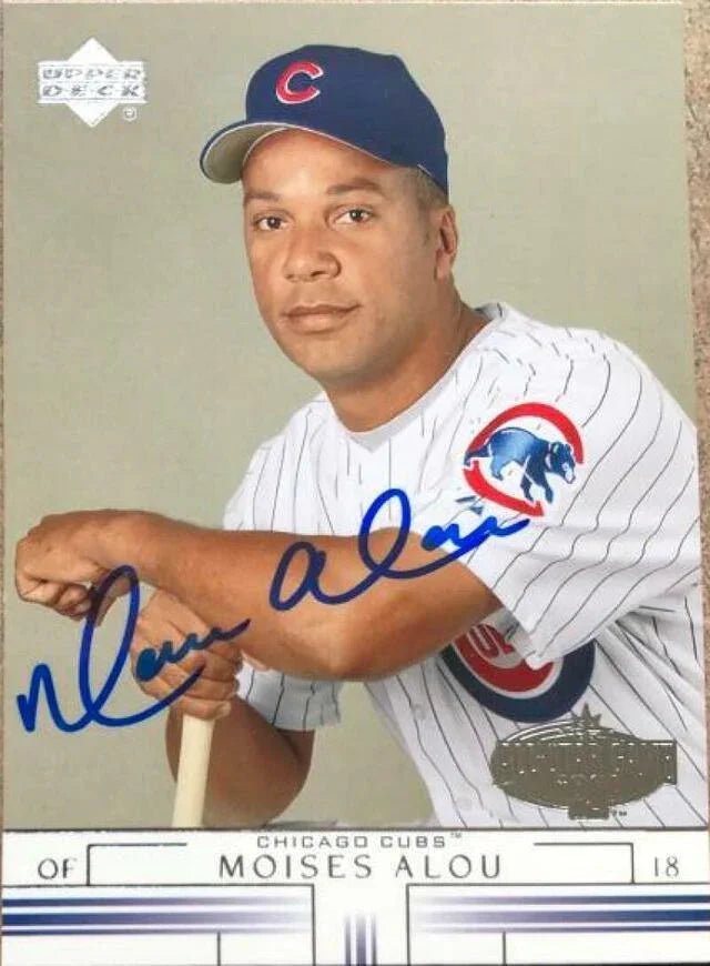 Moises Alou Signed 2002 Upper Deck Baseball Card - Chicago Cubs