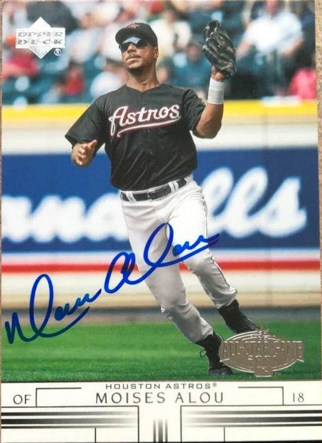 Moises Alou Signed 2002 Upper Deck Baseball Card - Houston Astros