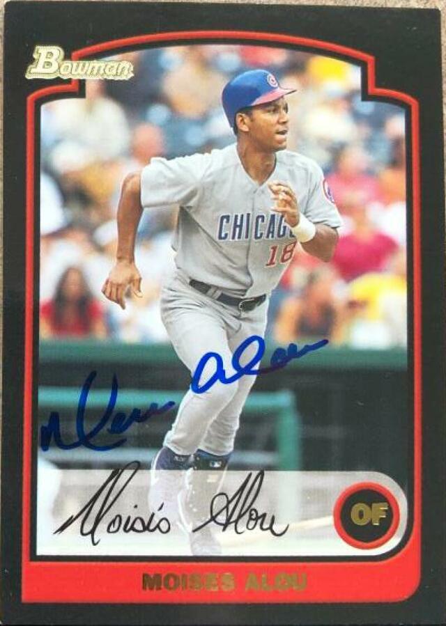 Moises Alou Signed 2003 Bowman Baseball Card - Chicago Cubs - PastPros