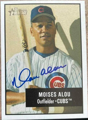 Moises Alou Signed 2003 Bowman Heritage Baseball Card - Chicago Cubs
