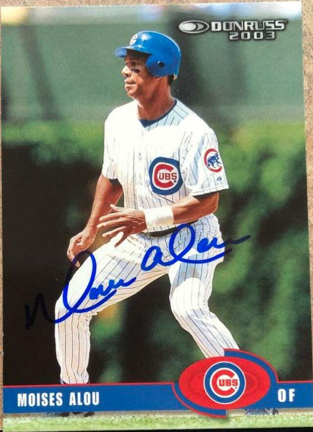 Moises Alou Signed 2003 Donruss Baseball Card - Chicago Cubs - PastPros