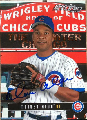 Moises Alou Signed 2003 Donruss Studio Baseball Card - Chicago Cubs