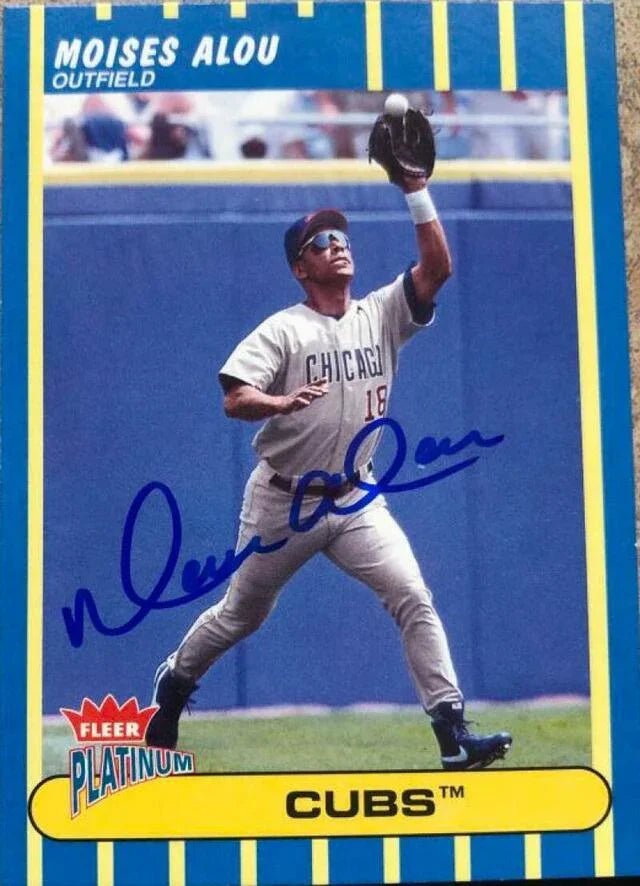 Moises Alou Signed 2003 Fleer Platinum Baseball Card - Chicago Cubs