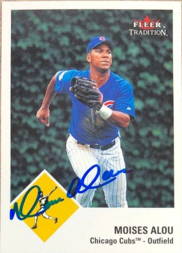 Moises Alou Signed 2003 Fleer Tradition Baseball Card - Chicago Cubs