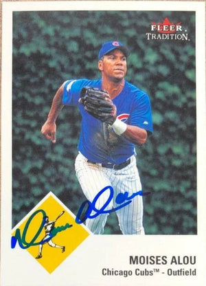 Moises Alou Signed 2003 Fleer Tradition Baseball Card - Chicago Cubs