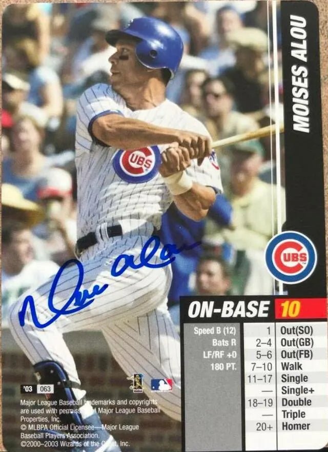 Moises Alou Signed 2003 MLB Showdown Baseball Card - Chicago Cubs