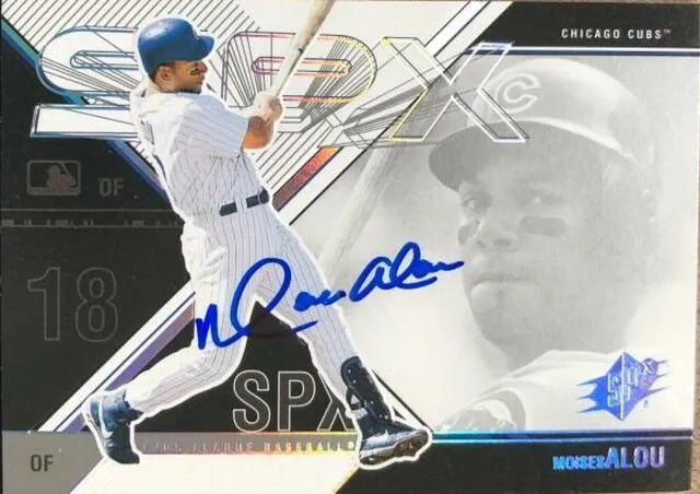 Moises Alou Signed 2003 SPx Baseball Card - Chicago Cubs