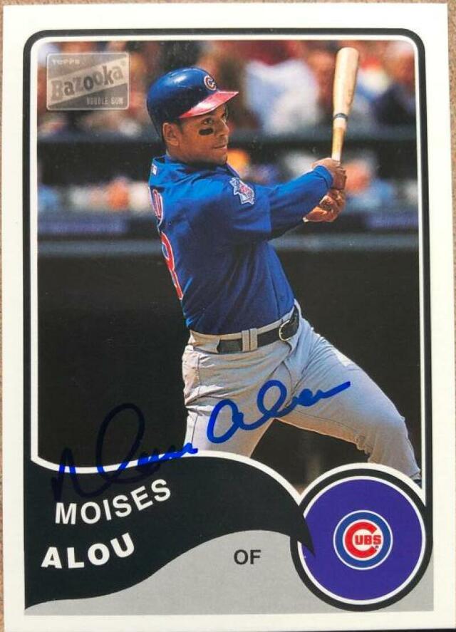 Moises Alou Signed 2003 Topps Bazooka Baseball Card - Chicago Cubs - PastPros