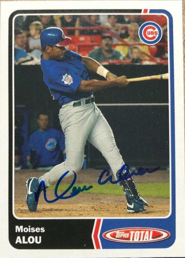 Moises Alou Signed 2003 Topps Total Baseball Card - Chicago Cubs - PastPros