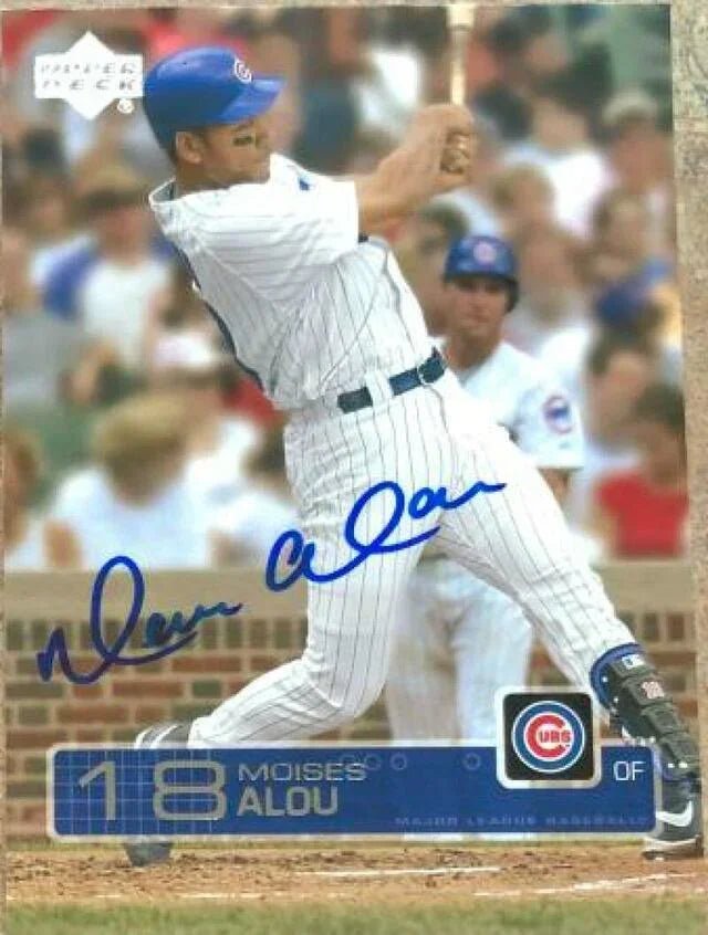 Moises Alou Signed 2003 Upper Deck Baseball Card - Chicago Cubs