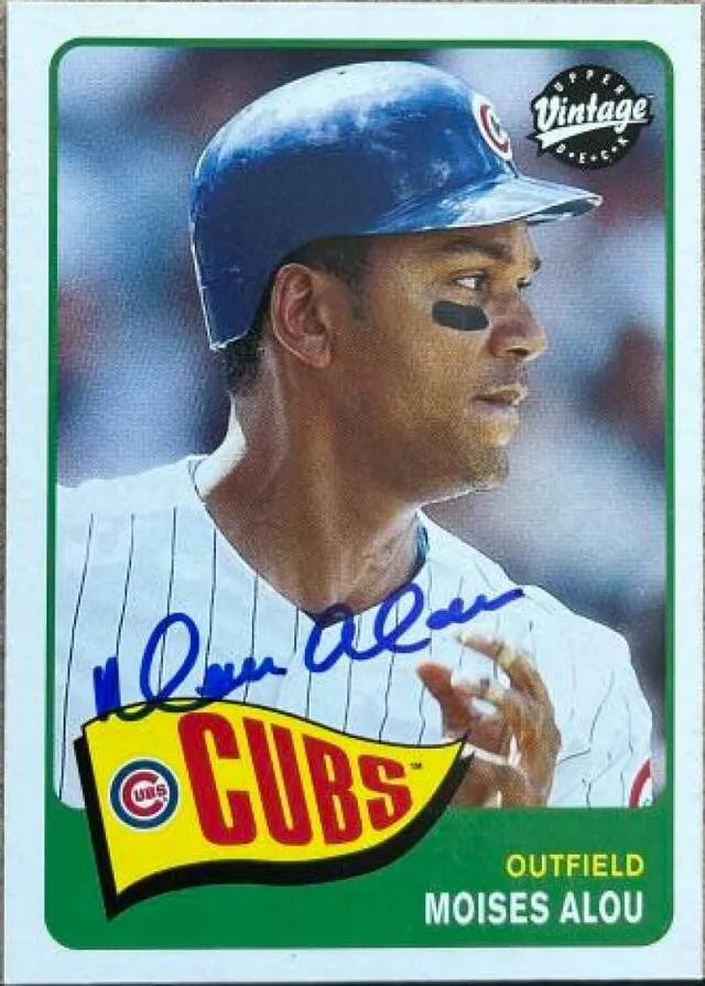 Moises Alou Signed 2003 Upper Deck Vintage Baseball Card - Chicago Cubs