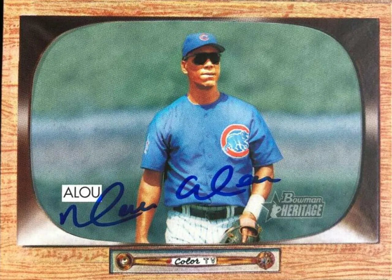 Moises Alou Signed 2004 Bowman Heritage Baseball Card - Chicago Cubs