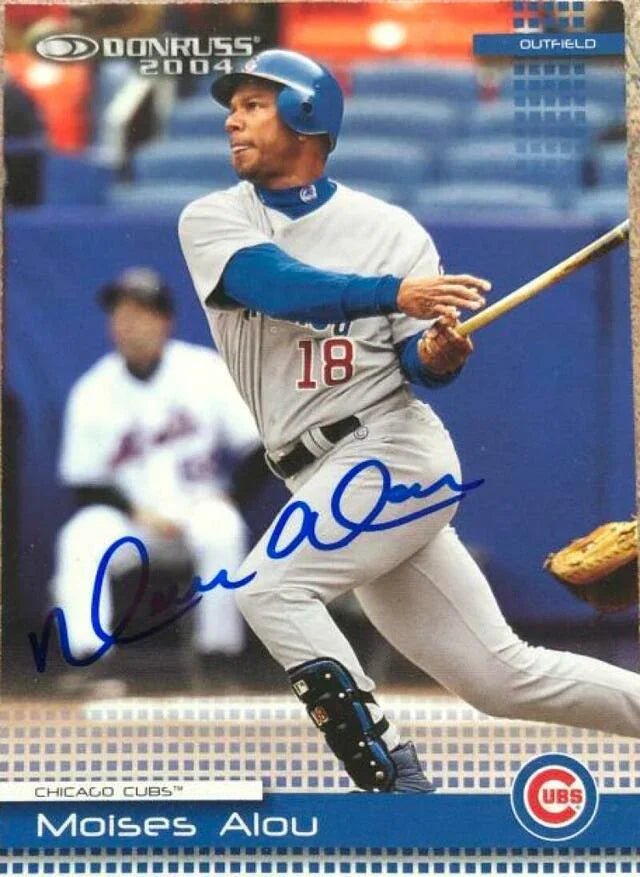 Moises Alou Signed 2004 Donruss Baseball Card - Chicago Cubs