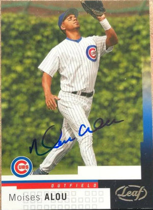 Moises Alou Signed 2004 Leaf Baseball Card - Chicago Cubs