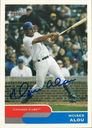 Moises Alou Signed 2004 Topps Bazooka Baseball Card - Chicago Cubs