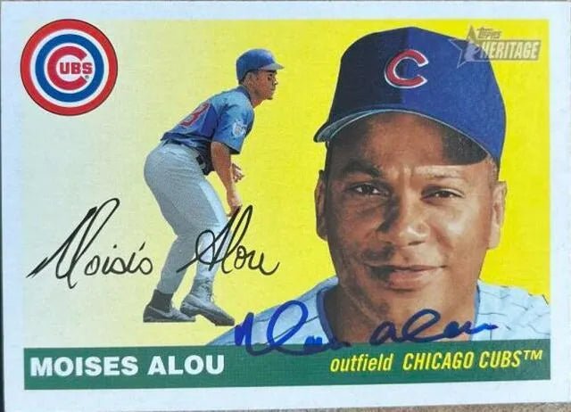 Moises Alou Signed 2004 Topps Heritage Baseball Card - Chicago Cubs (new logo)